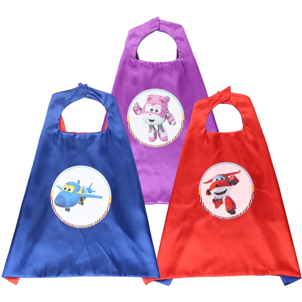 Super Wings Superhero Baby Cape with Masks Cloak Set Birthday Party Supplies Halloween Girls Boys Cosplay Cute Cartoon Costumes