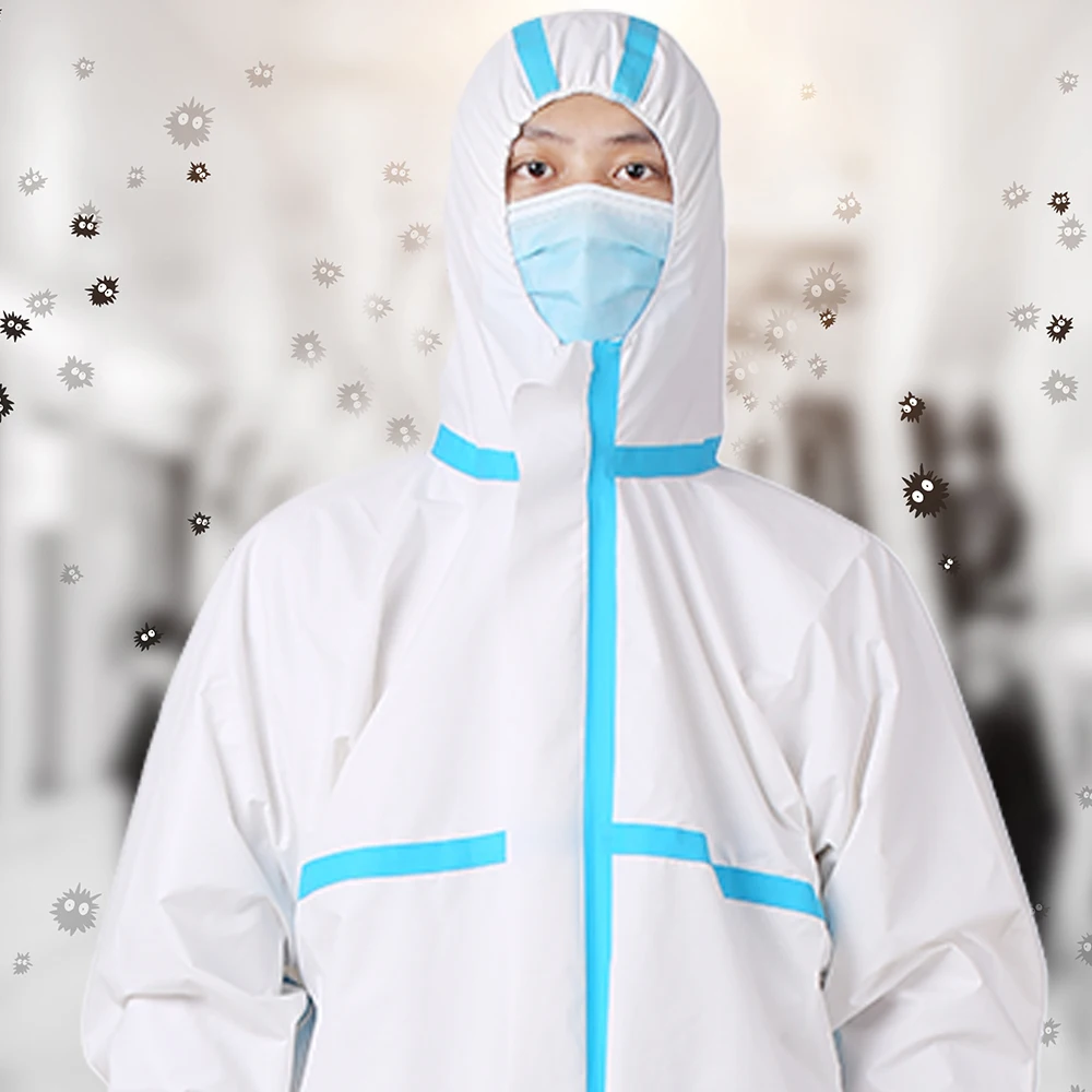 

Protective Clothes Dust-proof Disposable Jumpsuit Anti-epidemic Antibacterial Plastic Closure Lsolation Suit Coverall Antistatic