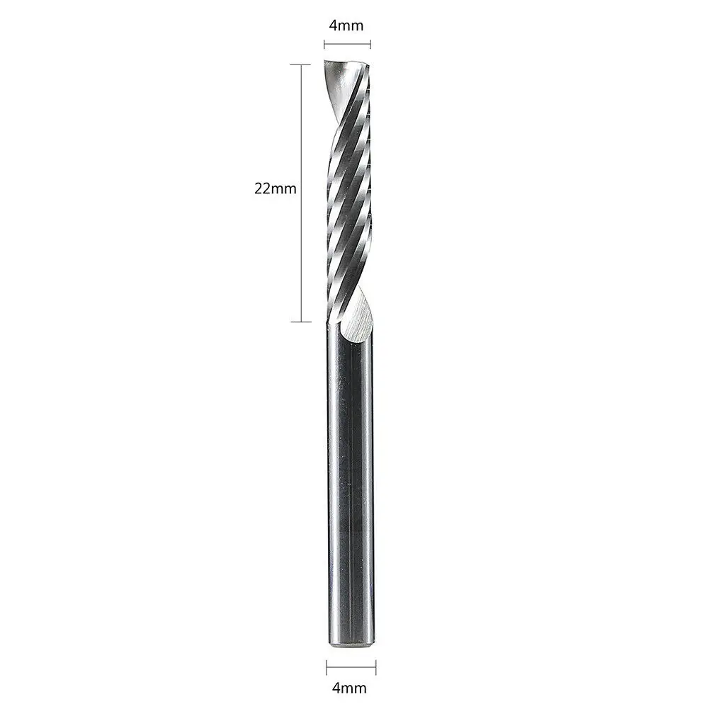 2x Single Flute Spiral End Mill Carbide Router Bits For Aluminium Board 4mm*22mm | Инструменты