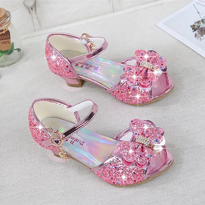 Girls Sandals Rhinestone Butterfly Latin Dance kids shoes children sandals kids sandals