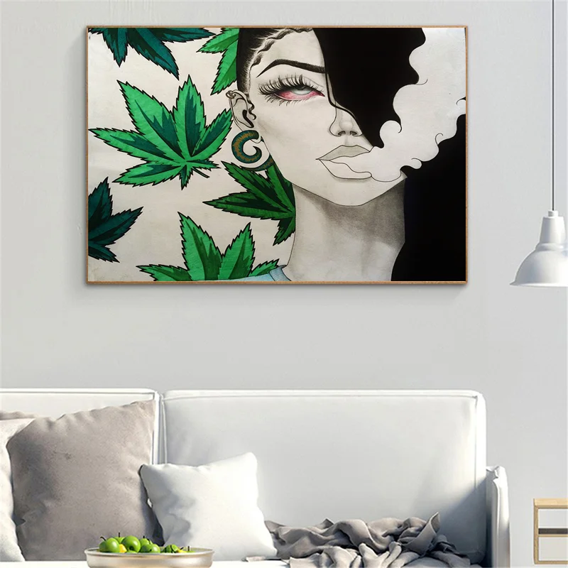Abstract Red Eyes Girl Canvas Paintings Wall Art Prints Poster Living Room Decor Decorative On The Home | Дом и сад
