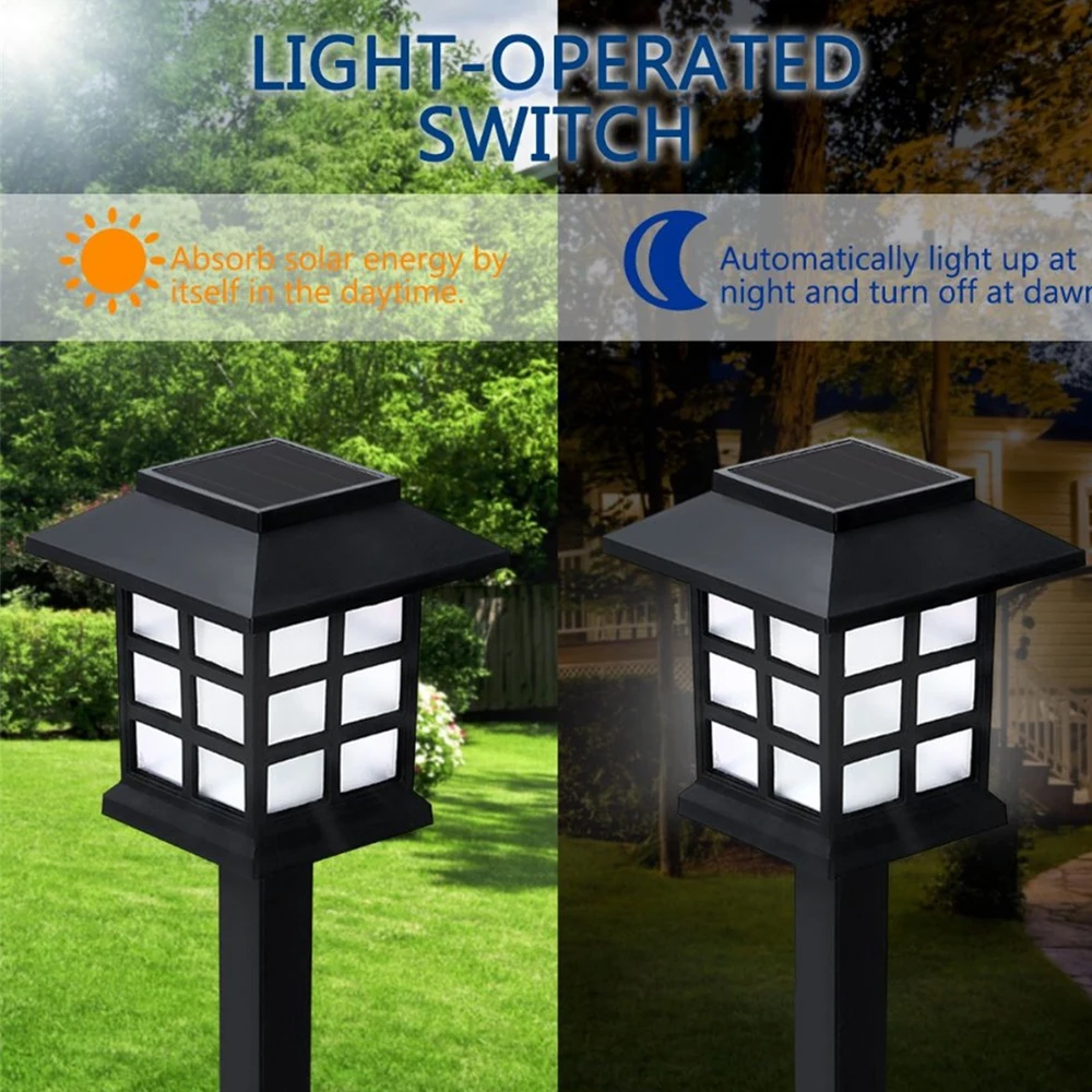 2 4 6 8pcs LED Solar Pathway Lights Waterproof Solar Lawn Lamps Outdoor Garden Landscape Path Yard Patio Walkway Light Dropship 8