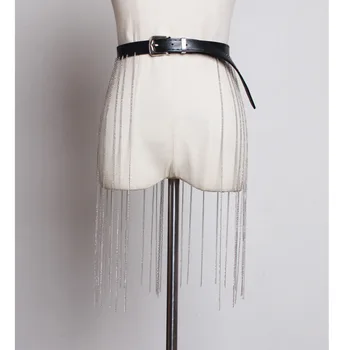 

[EWQ] 2020 New Arrivals Personalized Concave Shape Street Shot Heavy Industry Chain Long Tassel Belt Women Fashion Trend AW78001