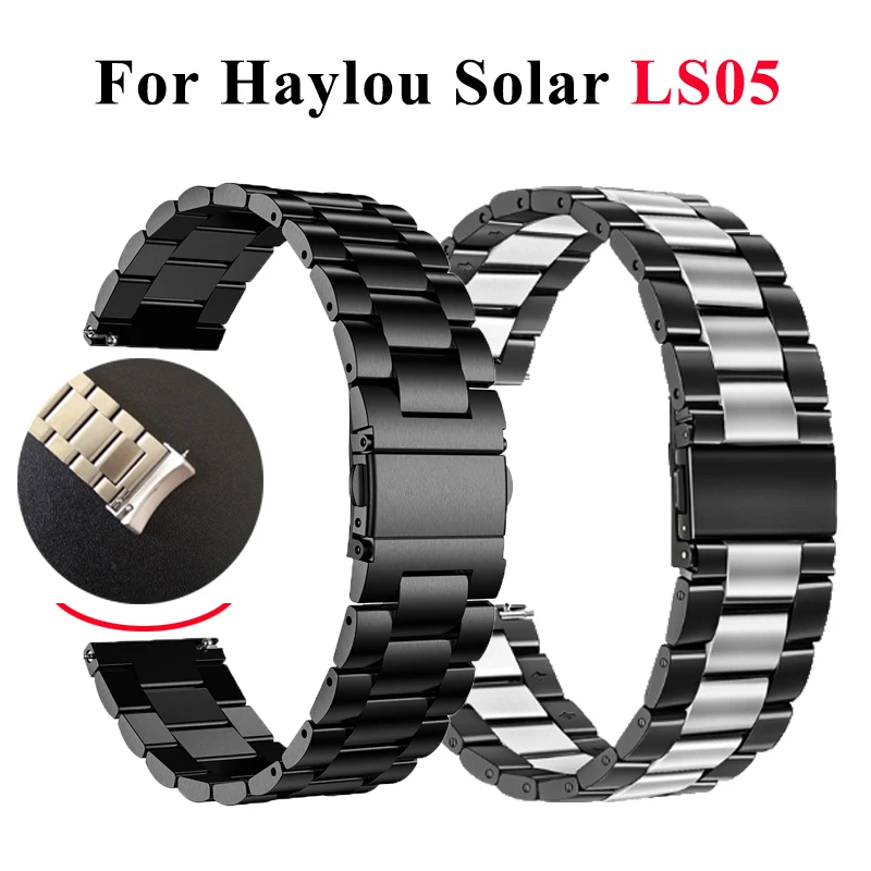Haylou Solar LS05 스마트 워치 밴드 팔찌 스트랩, 스테인레스 스틸 손목 스트랩, XiaoMi Haylou Solar LS05 시계 밴드