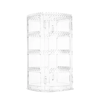 

Transparent Earring And Jewelry Organizer 360-degree Rotating 4 Tiers Jewelry Display Rack Storage Box Plastic Менажница #BL1