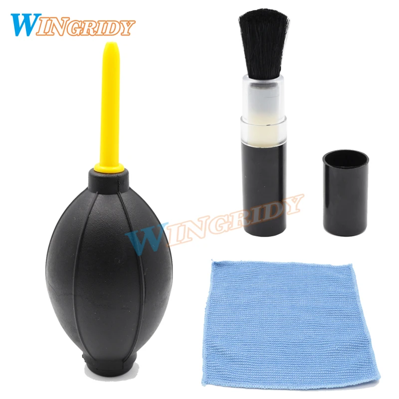 3 in1 Camera Cleaning Kit Dust Cleaner Lens Brush Air Blower Wipes Clean Cloth For Gopro Canon Nikon Sony DSLR Camcorder VCR | Электроника