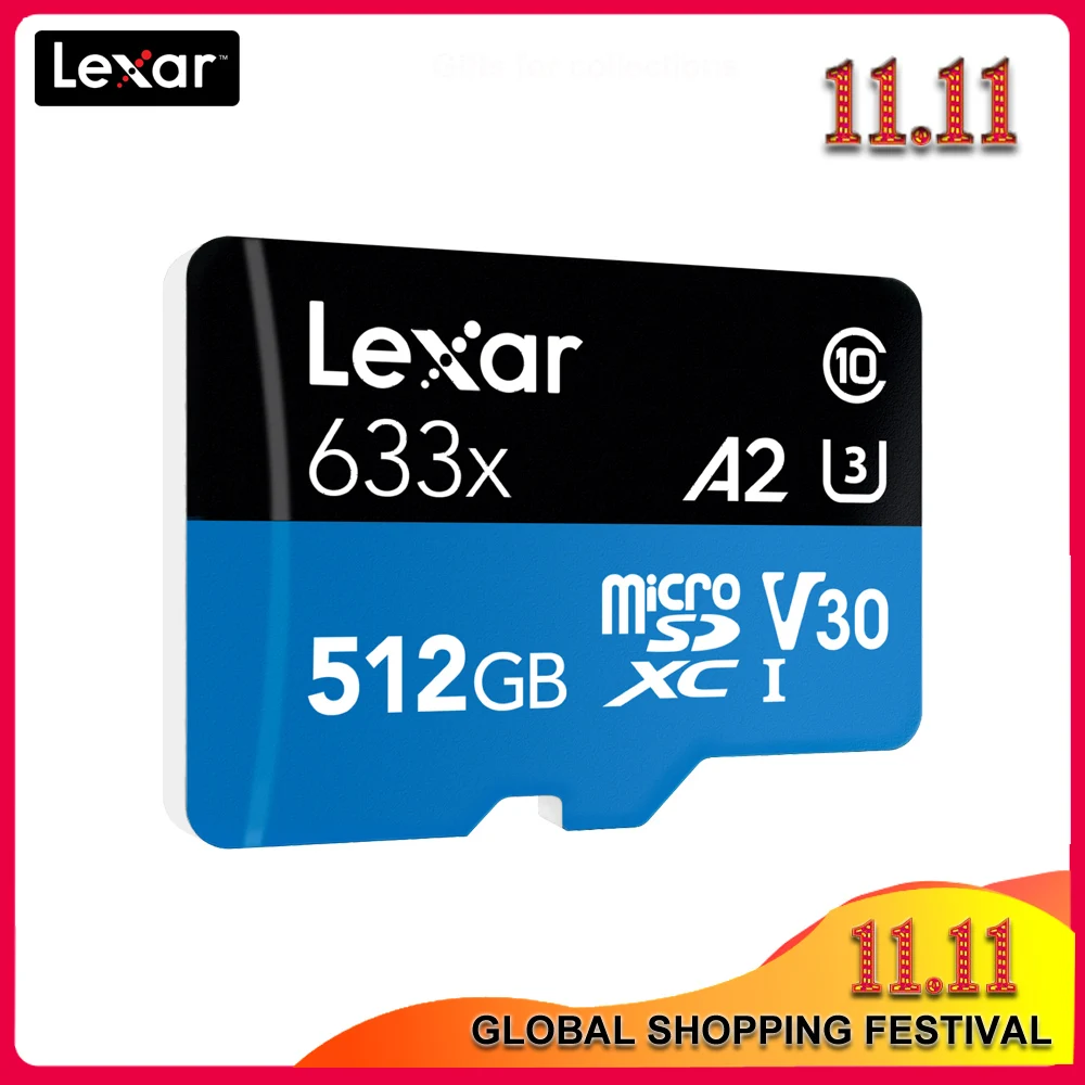 Lexar 512 ГБ Micro SD карта памяти высокая скорость до Макс 95 м/с класс 10 633x картао де Мемория TF флэш-карта