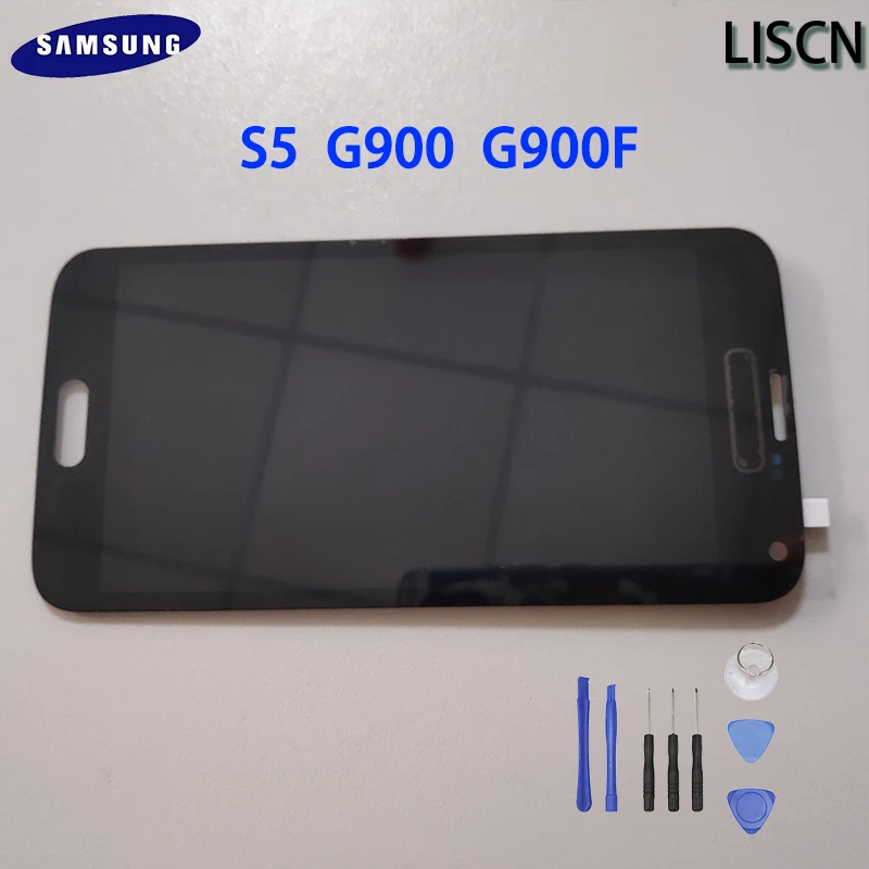 

S5 LCD Replacement Assembly For Sam sung Gal axy S5 i9600 G900 G900F G900R G900 LCDs Display Touch Screen Digitizer Parts