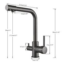 Black Grey Waterfilter Tap Kitchen Faucets Mixer Drinking Water Filter Kitchen Faucet Sink Tap Hot Cold Water Tap For Kitchen 4