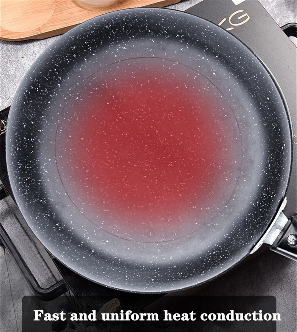 Pan Non-stick Pan with Lid Skillet 30cm Frying Pan Home Garden Induction Cooker Pans Gas Stoves Pancake Pan Steak Wok Pan Bread