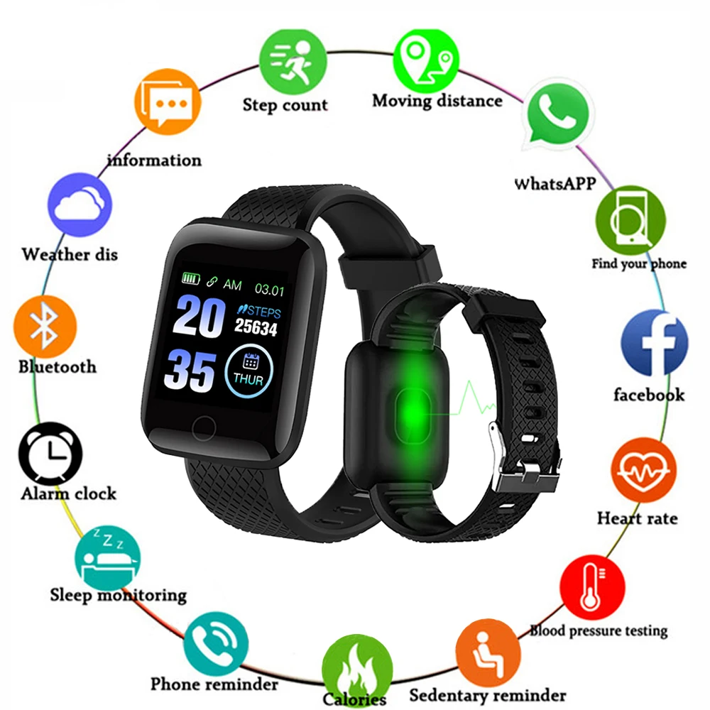 

Smart Watches D13 Smart Wristband Heart Rate Watch 116plus Men Women Sports Watches Smart Band