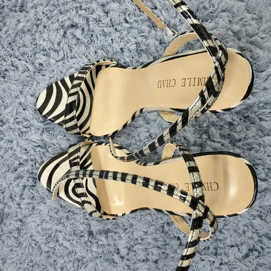 Sexy Party Ankle Strap Stiletto Women Metal Heel Sandal Damenschuhe Damensandalette Knochelriemchen Riemchensandalen YJ3845-i