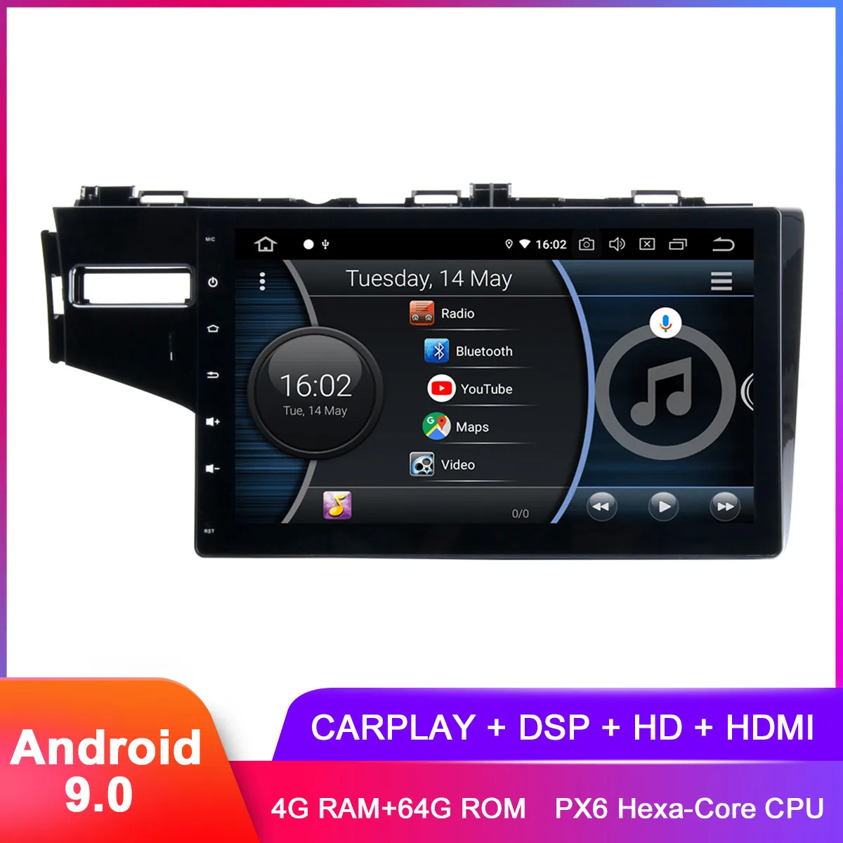 Автомобильная стереосистема 10 2 дюйма IPS Android 9 0 для Honda Fit Jazz 2014 2015 2016 2017 2018 Carplay