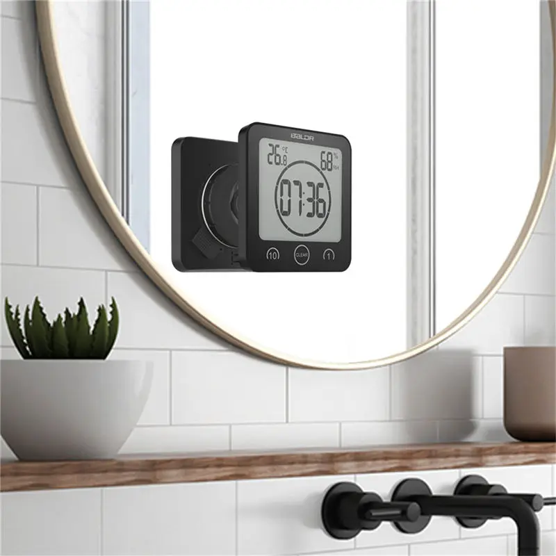LCD Screen Digital Wall Clock Bathroom Temperature Humidity Countdown Timer Watches Wash Shower Hanging Alarm Clocks Waterproof digital wall clock wall clock digital display clock