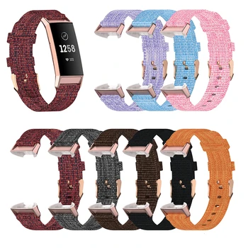 

Nylon Woven SmartWatch Band With Plastic Head Tablets Strap for Fitbit Charge 3/3 SE/4/4 SE Smart Bracelet Unisex