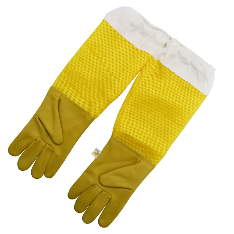 

1set Beekeeping Gloves Goatskin Bee Keeping With Vented Beekeeper Long Sleeves Equipment Beekeeping Tools