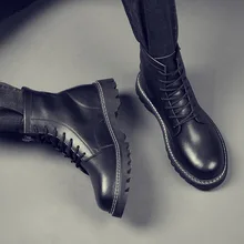 Водонепроницаемые Черные Ботинки martin из натуральной кожи мужские кроссовки высокого качества Мужская обувь на шнуровке, нескользящие спортивные ботинки для мужчин, размер 38-46