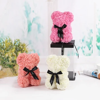 

Preserved Flower Artificial Rose Bear Xmas Birthady Gift Party Wedding DIY Decor Valentines Day Girlfriend Gift Supplies