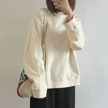 

Casual Black Hoodie Women Sweatshirts Apricot Loose Lazy Style Spring Gothic Chic Hoodies Streetwear Oversized Sweatshirt Tops