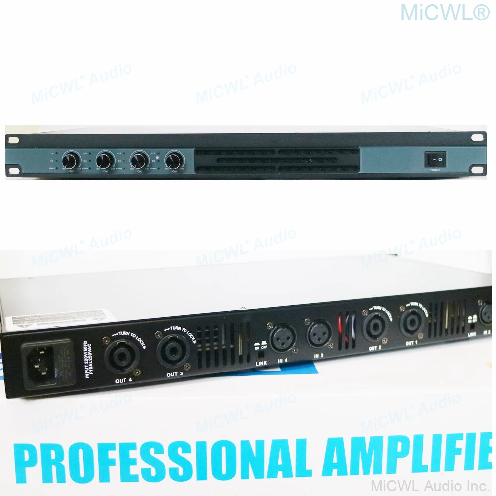 MiCWL 전문가용 디지털 파워 앰프, 4 채널 8500 와트, D 클래스 1U, D8500 양방향 6000 와트 AMP