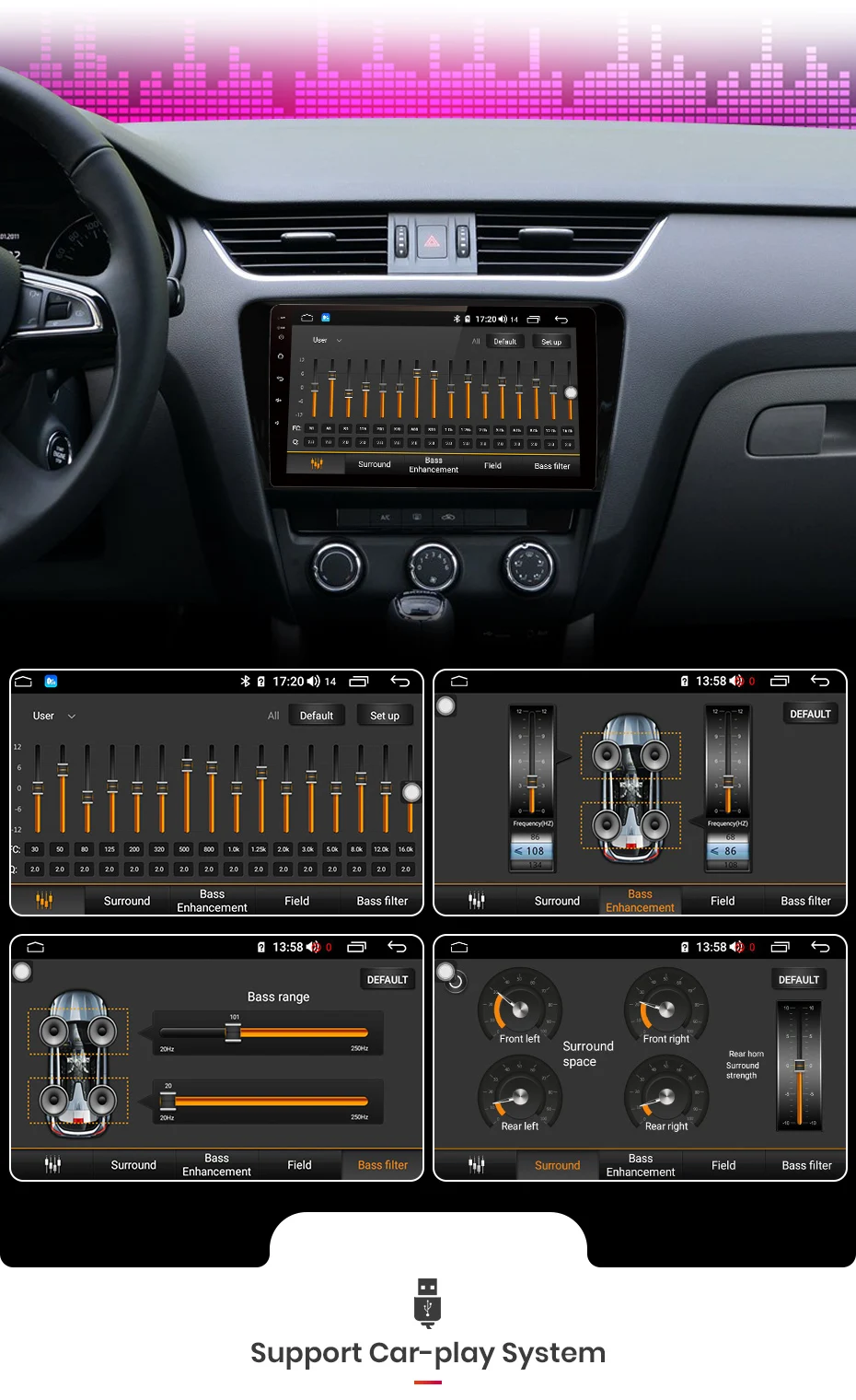 Junsun V1 pro 4G+ 64G CarPlay DSP Android 9,0 автомобильный Радио Мультимедиа стерео плеер gps для SKODA Octavia 2013-20162017 A7 2Din