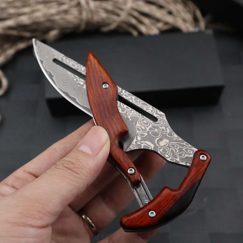 HS Tools leech VG10 дамасский механический складной нож Походный спасательный карманный