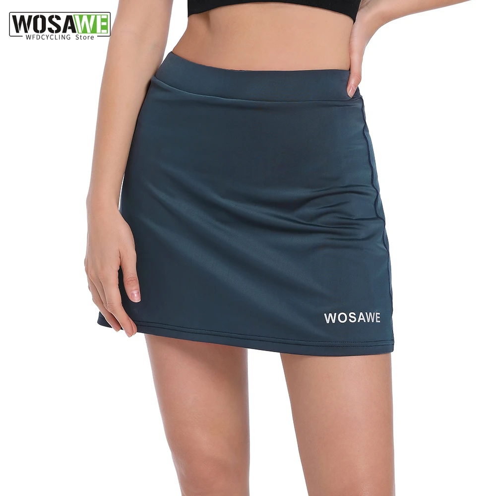 WOSAWE Women's Cycling Shorts Skirt Yoga Slim Workout Fitness Shorts Seamless High Waist Bike Padded Short with Inside pocket