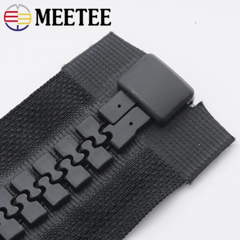 Meetee 20 # большие молнии из смолы черные двойные слайдеры открытые для пуховиков