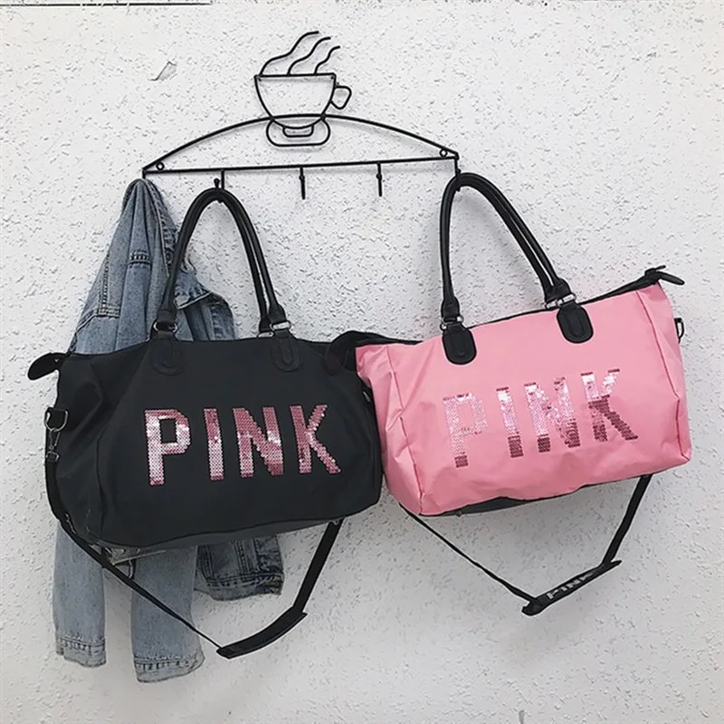 

Sequin letter travel bag new fashion portable sports fitness bag large capacity luggage bag carry on luggage travel bag