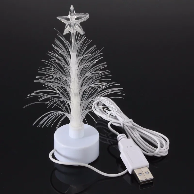  Smuxi Mini USB LED Night Light Color Changing Fiber Optical LED Light Christmas Tree Lamp Home Deco - 4000060606716
