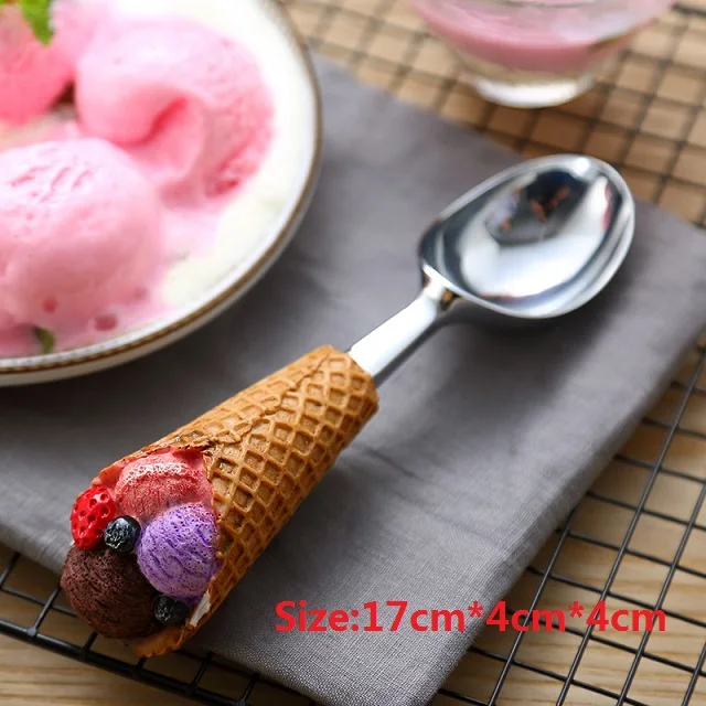 IceCream 1 шт. совок для мороженного DIY Фрукты самоплавление Милая ложка для арбуза коммерческий копающий шар Фрукты кухонные аксессуары ручка из смолы - Цвет: IceCream
