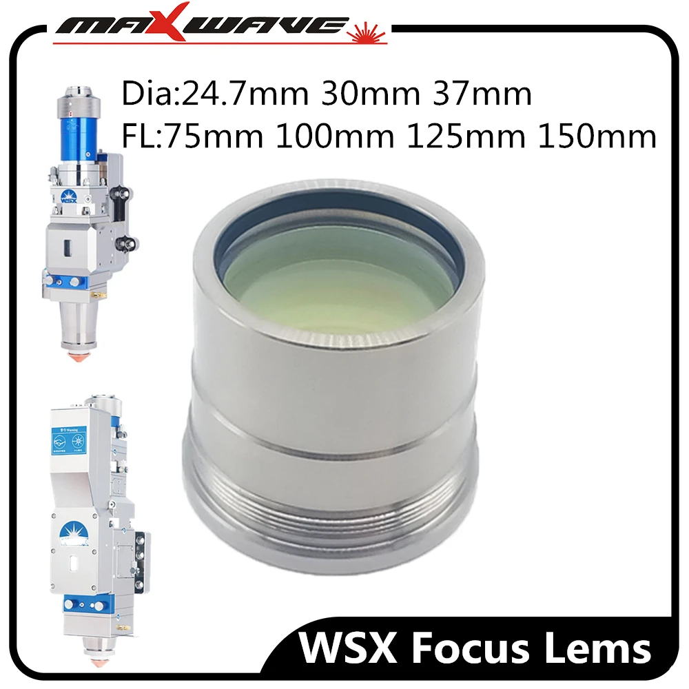 

WSX Collimating Lens Dia.37 F100mm quartz fused silica 1064nm fiber laser head NC60 focus lens original crescent lens D37F125mm