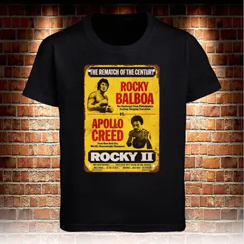 

Black T-Shirt Rocky Balboa vs Apollo Movie Vintage Men Women's Grey Tee Size S to 3XL Cool Casual pride t shirt Unisex Fashion
