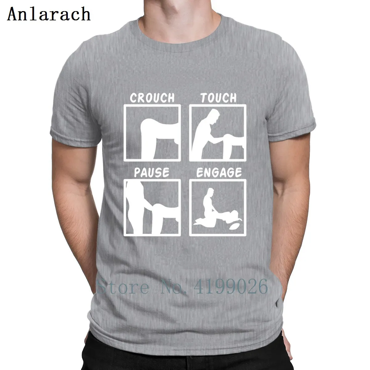 Футболка с надписью «It's A Pause», «crauch», «tause», «Pause», хлопковая летняя футболка с рисунком S-5xl, дизайнерская футболка для инструктора по семейному сексу - Color: Gray