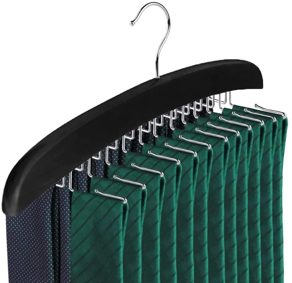 나무 타이 행어 스카프, 24 후크 타이 정리함 랙, 행어 거치대 후크, 보관 랙, 옷장 정리정돈, 옷장 마감 랙