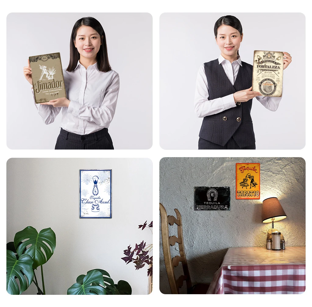 Putuo Decor Tequila Tin Sign Metal Sign Decorative Vintage Decor Plaque Bar Pub Man Cave Club Room Home Wall Decoration