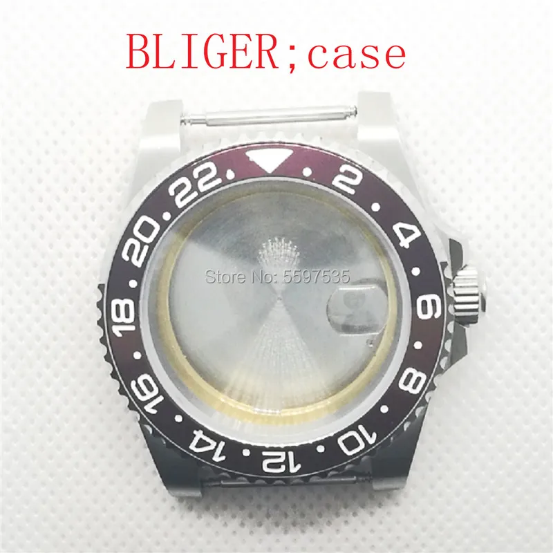 High Quality Automatic Watch Case Sapphire Glass Rotating Black Red