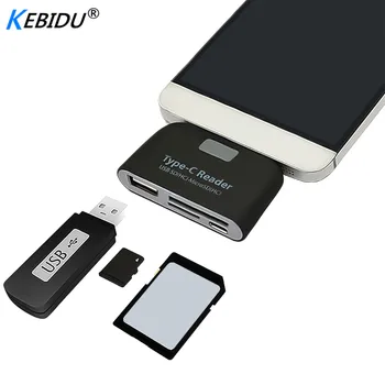 

Kebidu 3 in1 USB 3.1 Type C USB-C TF SD OTG Card Reader For Macbook Phone Tablet Memory Card Readers Adapter