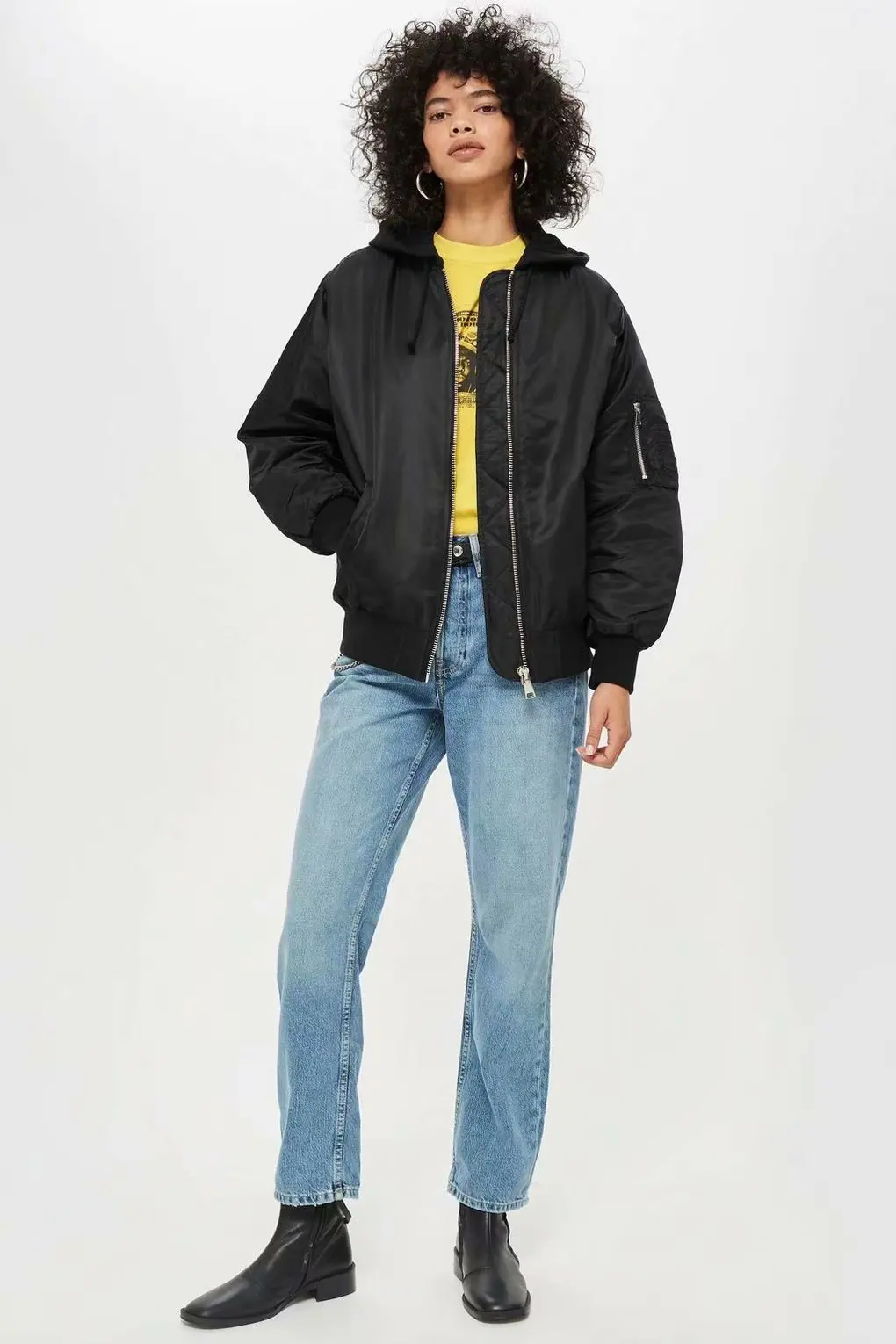

2018 Autumn New Style Western Style Versitile Fashion Solid Color Zipper Hat Deconstructable Jacket Cotton Overcoat 1261