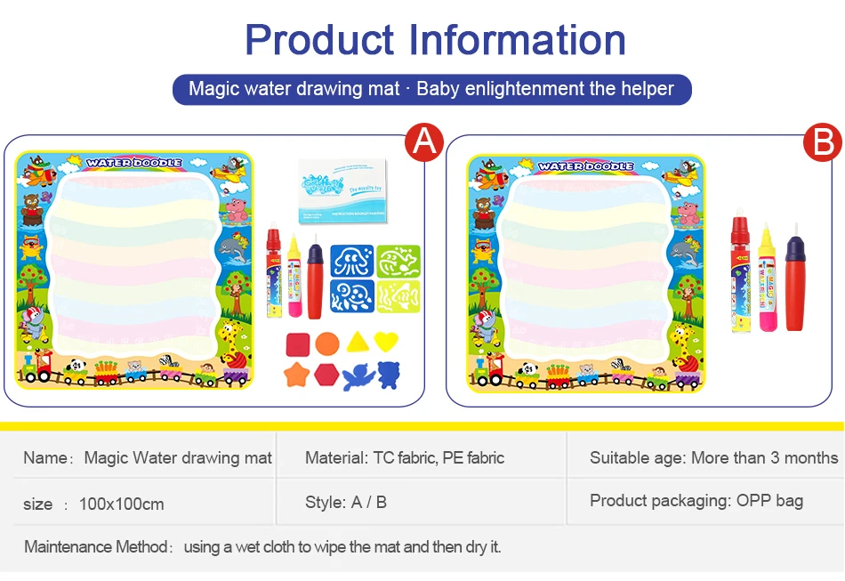 Silverlit - Water Art Pack Deluxe : Kit Dessin Magique à L’eau, Cuillère Magique, Dessins Flottants - Jeu Créatif Dès 3 Ans, Feutres, Stickers Inclus - 5