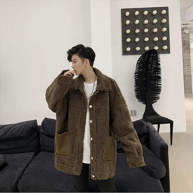 Зимняя Свободная верхняя одежда, Плюшевые куртки, chaqueta cuero hombre, мужские Зимние флисовые меховые пушистые пальто, куртки Джемперы, верхняя одежда, негабаритная теплая