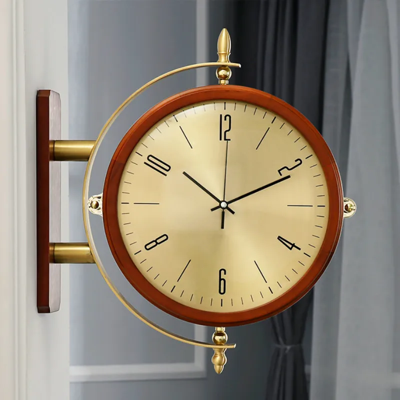 Luxury Wall Clock Fashion Large Living Room Double Sided Round Wall