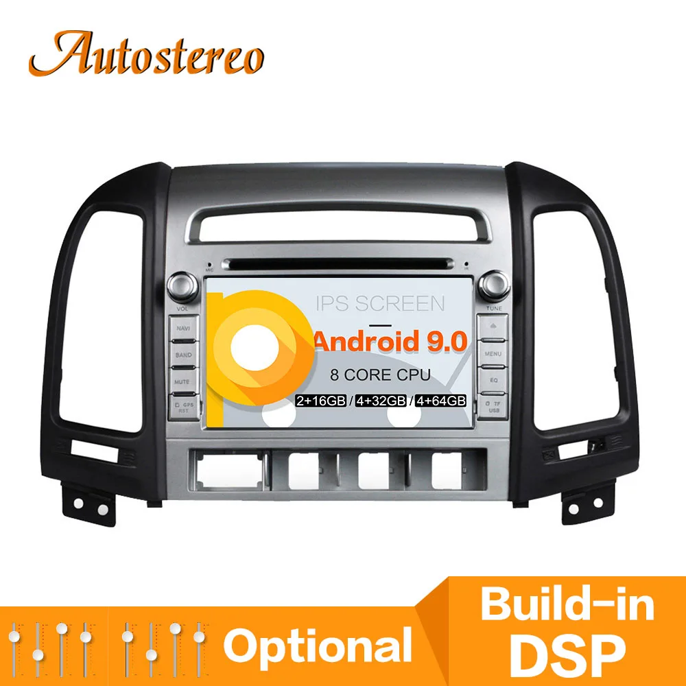 Px6 Android 9 автомобильный dvd-плеер для hyundai Santa Fe 2006-2011 gps навигация мультимедийный плеер Авто Радио магнитола головное устройство
