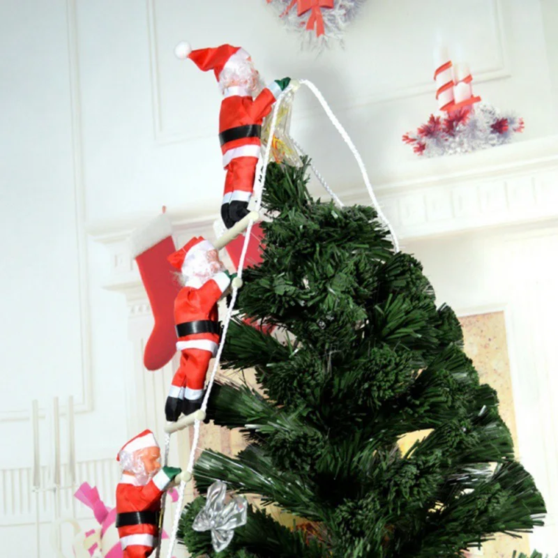 Рождественская кукла санта клаус, лестница, кукла, подвесное украшение, рождественская елка, висячие украшения, милые новогодние вечерние подарки для детей