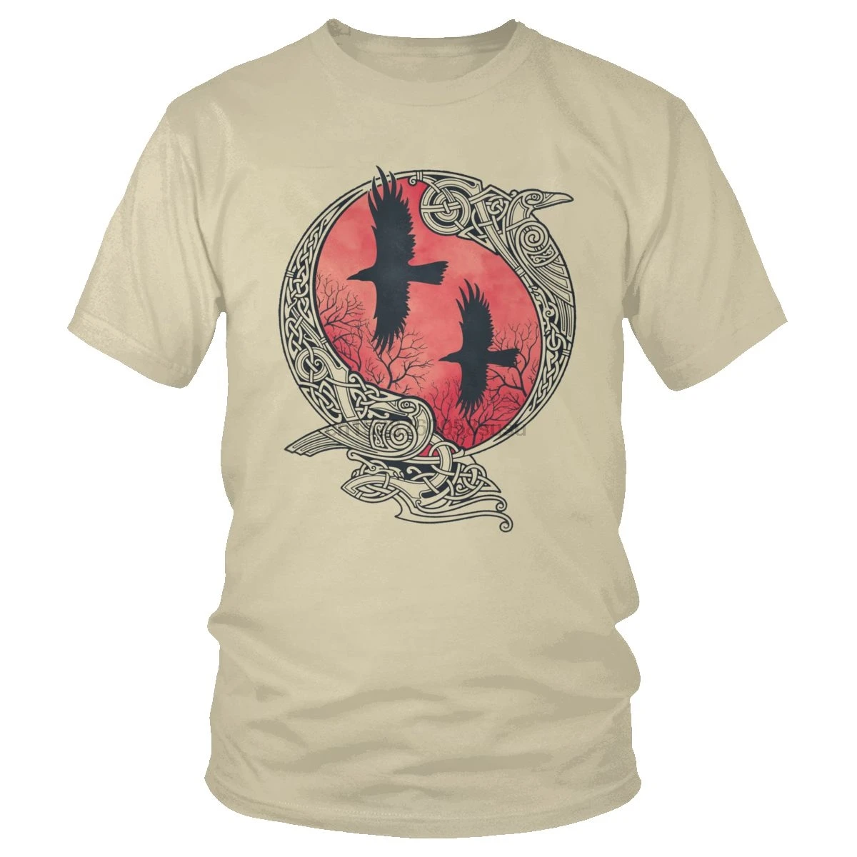 Мужская футболка модная Hugin Munin Viking Raven уличная Скандинавская мифологическая