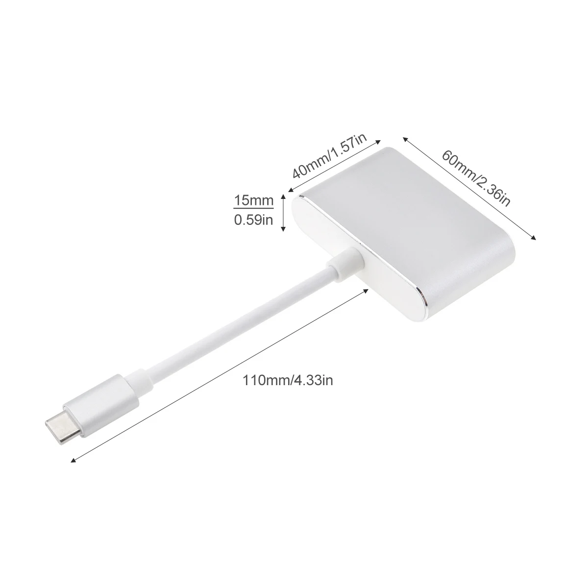 Два в одном портативный адаптер TypeC к HDMI/VGA поддержка устройств с поддержкой TypeC к устройствам с поддержкой HDMI/VGA для ноутбуков
