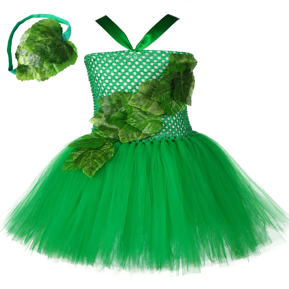 Poison Ivy Tutu Dress Emerald Green Fairy Girls Birthday Party Child Fancy Kids Carnival Halloween Cosplay Costumes | Детская одежда и