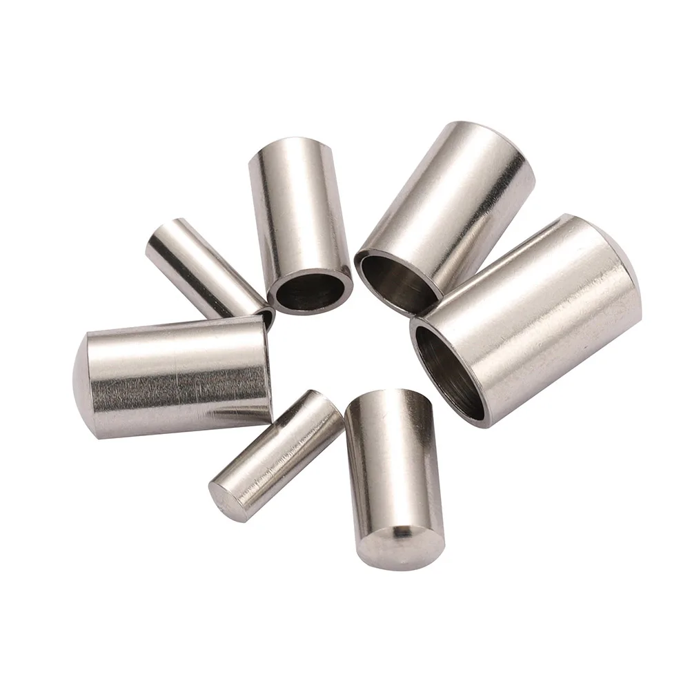 

10pcs/lot Round Stainless Steel Crimp Clasps Cord End Caps Fits for 3/4/5mm Leather Cord Jewelry Findings