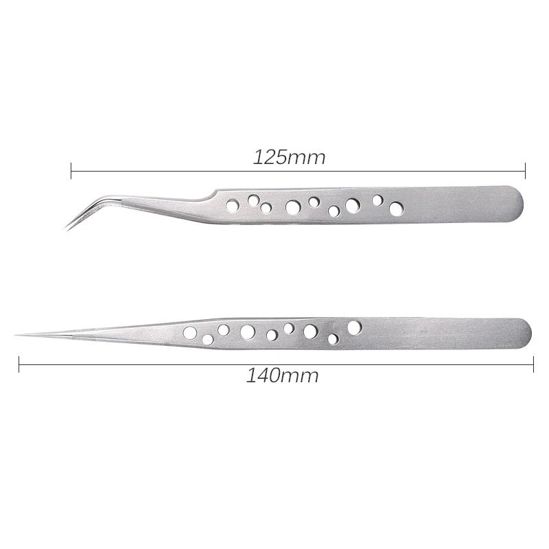 Ultra Precision Stainless Steel Tweezers Set Fine Point Tweezers for Electronics Mobile Phone Laptop Repair SMD Soldering Tools