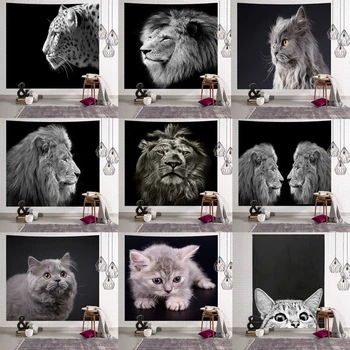 

Animal Cat Indian Tapestry Wall Hanging Beach Blanket Yoga Bedspread Sofa Cover Dorm Cover Lion leopard